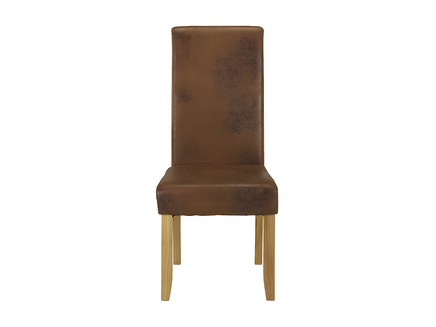 Lotto di 2 sedie in Microfibra aspetto pelle invecchiata Gambe legno chiaro - SANTOS