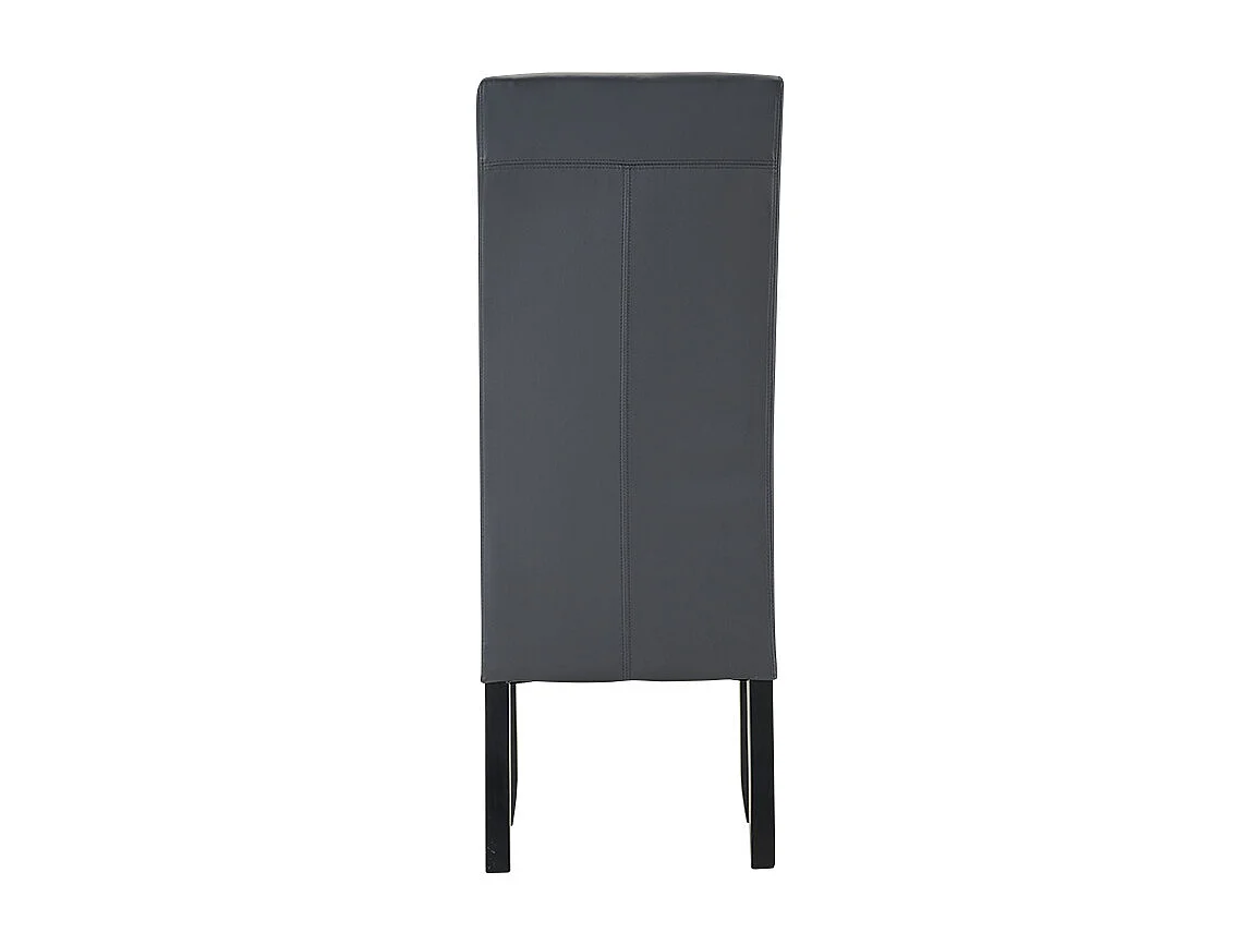 Lot de 2 chaises ROVIGO - Simili gris mat - Pieds bois noir