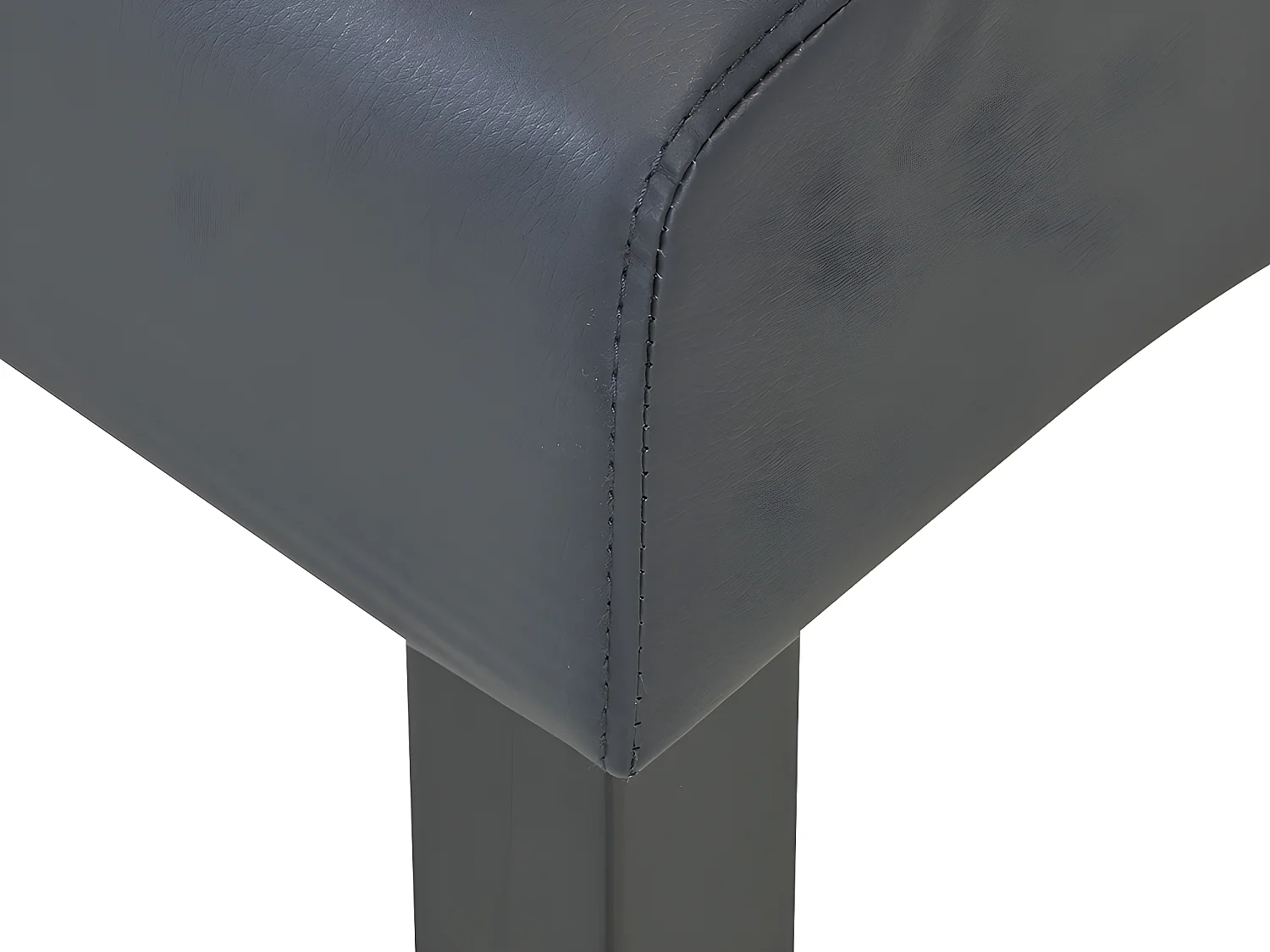 Lot de 2 chaises ROVIGO - Simili gris mat - Pieds bois noir