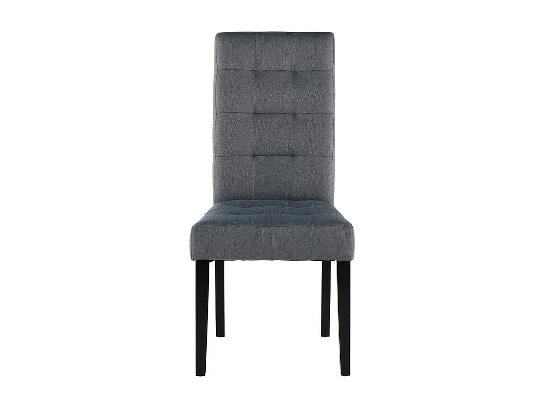 Lot de 2 chaises en tissu et bois - Gris - VILLOSA