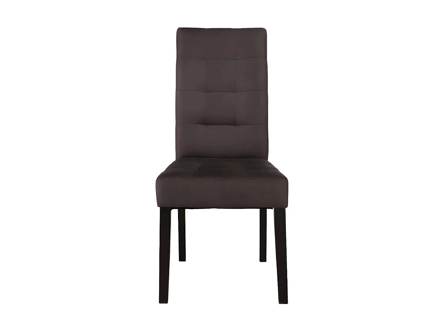 Conjunto de 2 sillas VILLOSA - Tela marrón y Patas de madera oscura