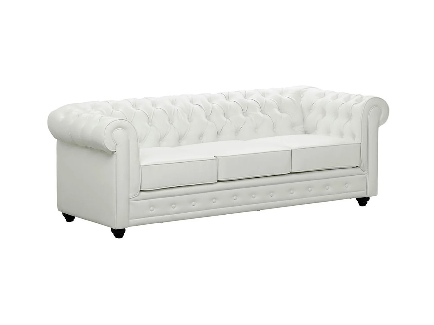 Canapé 3 places en simili CHESTERFIELD - Blanc