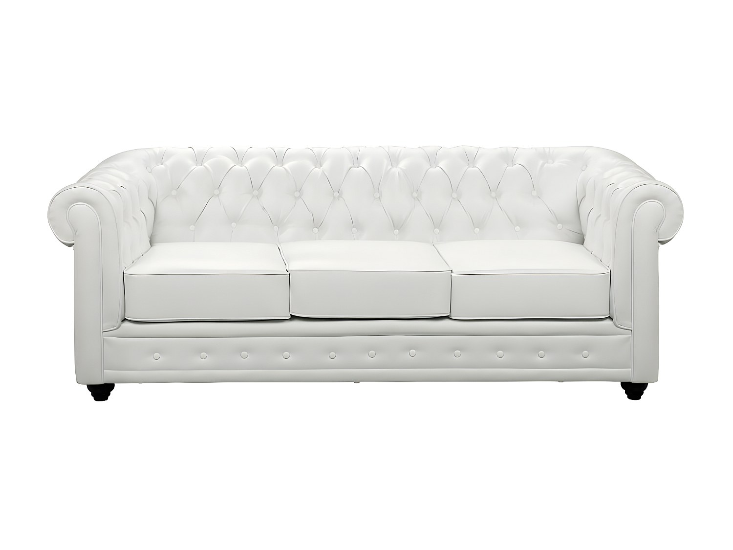 3-sits soffa i läderimitation CHESTERFIELD - Vit