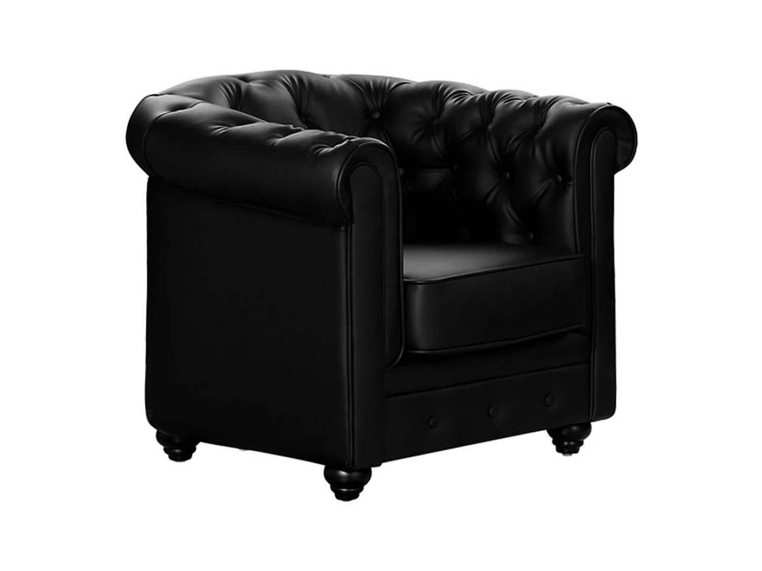 CHESTERFIELD lænestol i læderimiteret CHESTERFIELD - Sort