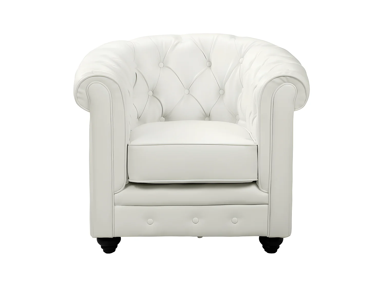 Fauteuil en simili CHESTERFIELD - Blanc