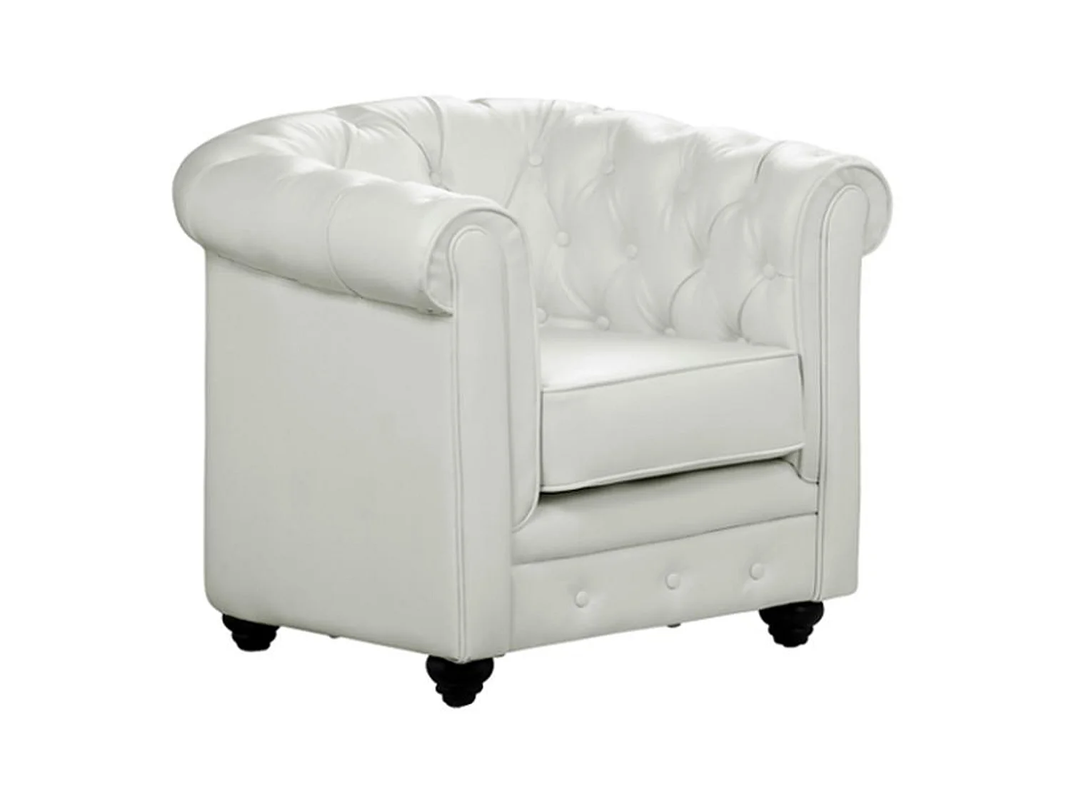 Fauteuil en simili CHESTERFIELD - Blanc
