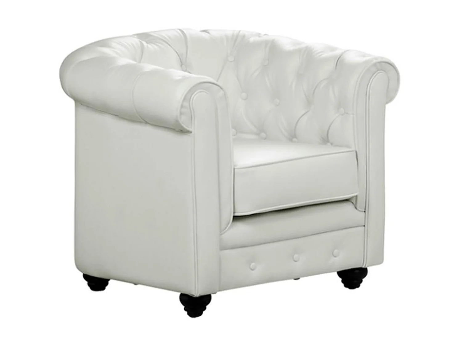 Fauteuil en simili CHESTERFIELD - Blanc