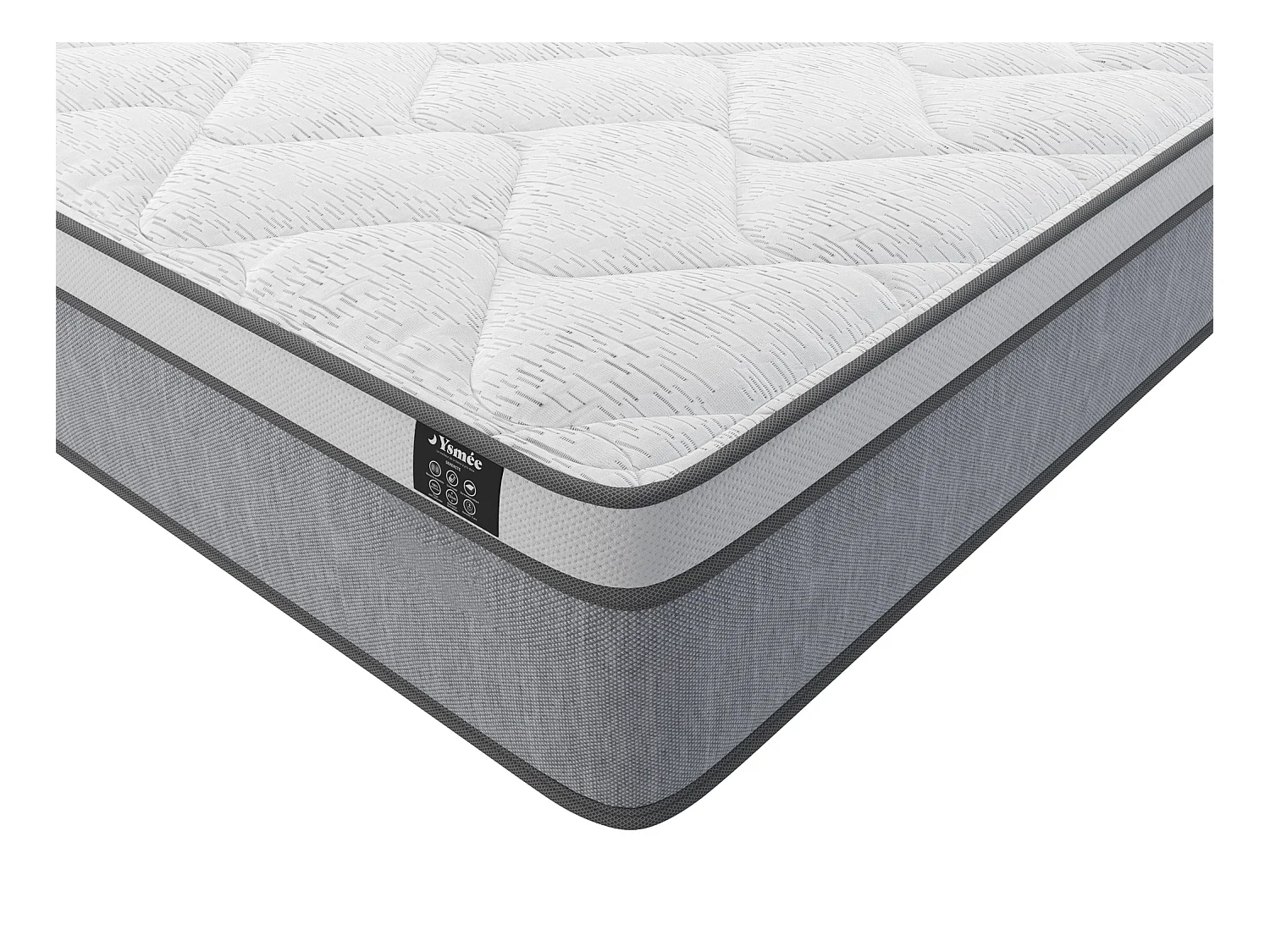 Matelas 90 x 200 cm ressorts ensachés ép.22cm - SERENITE de YSMÉE