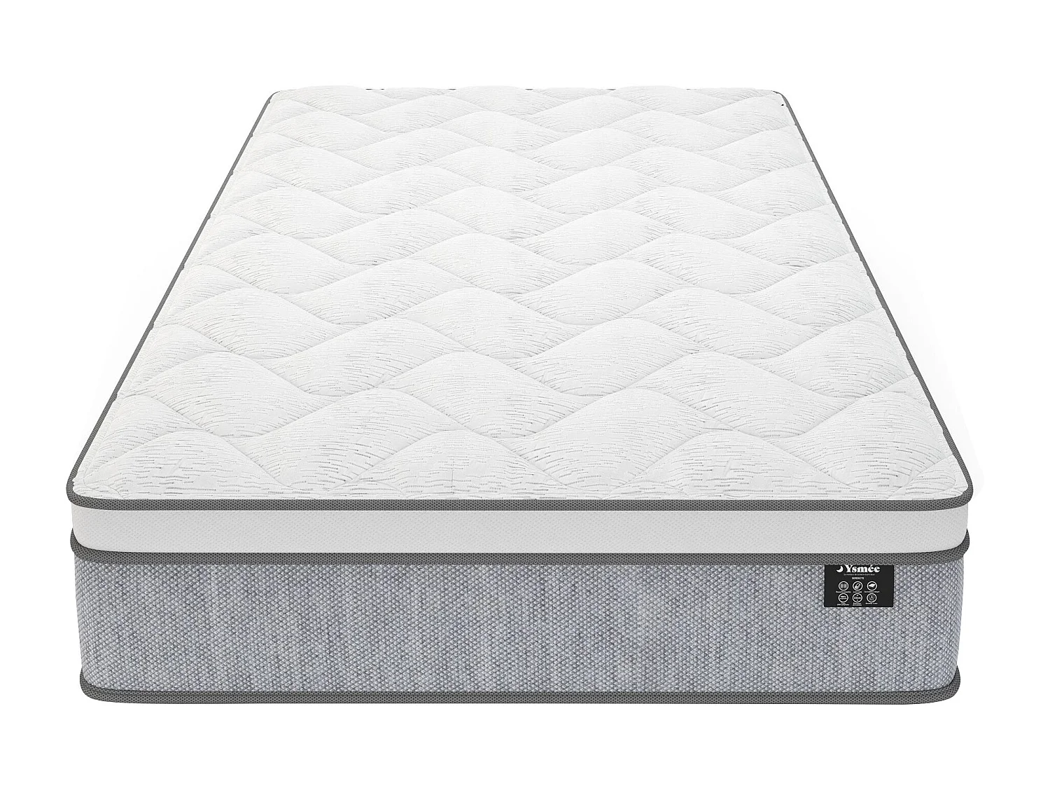 Matelas 90 x 200 cm ressorts ensachés ép.22cm - SERENITE de YSMÉE