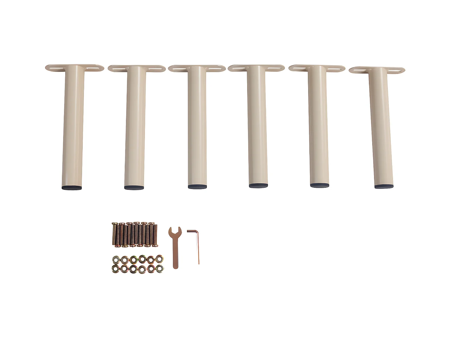Lot de 6 pieds cylindriques pour cadres à lattes - Beige - BOLGARE