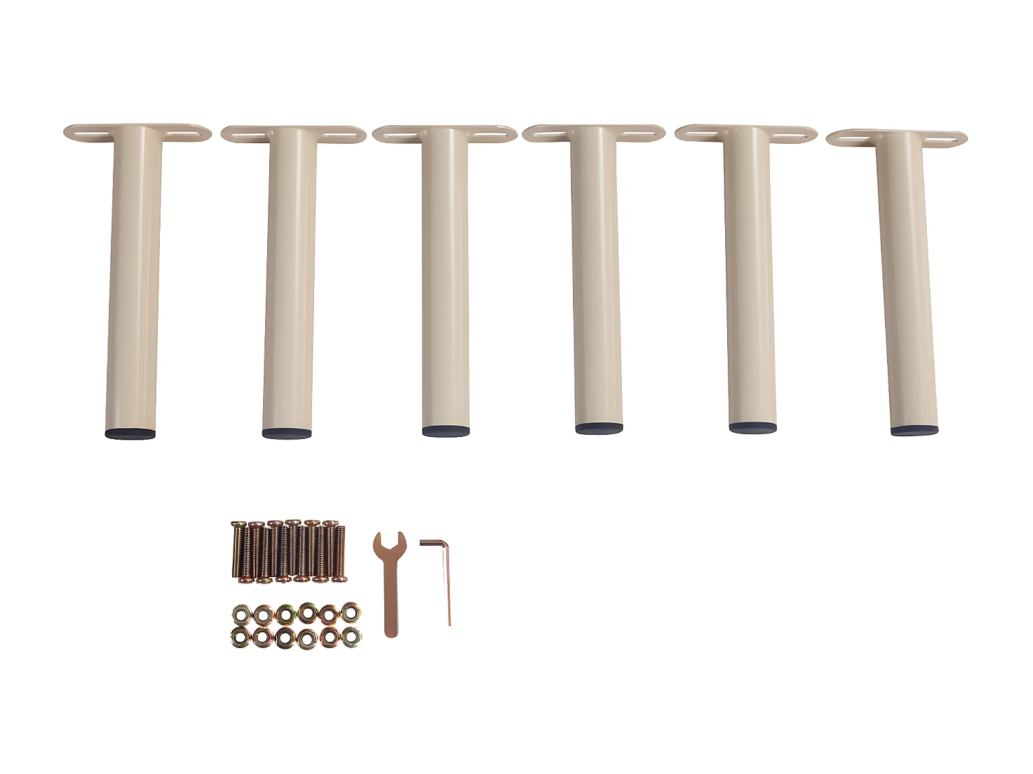 Lotto di 6 piedi cilindrici beige per Rete a doghe