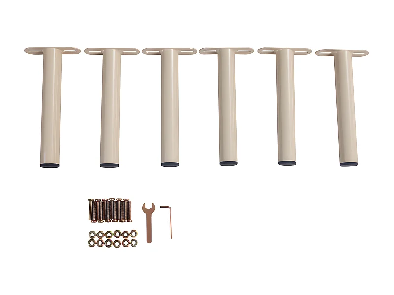 Lot de 6 pieds cylindriques pour cadres à lattes - Beige - BOLGARE