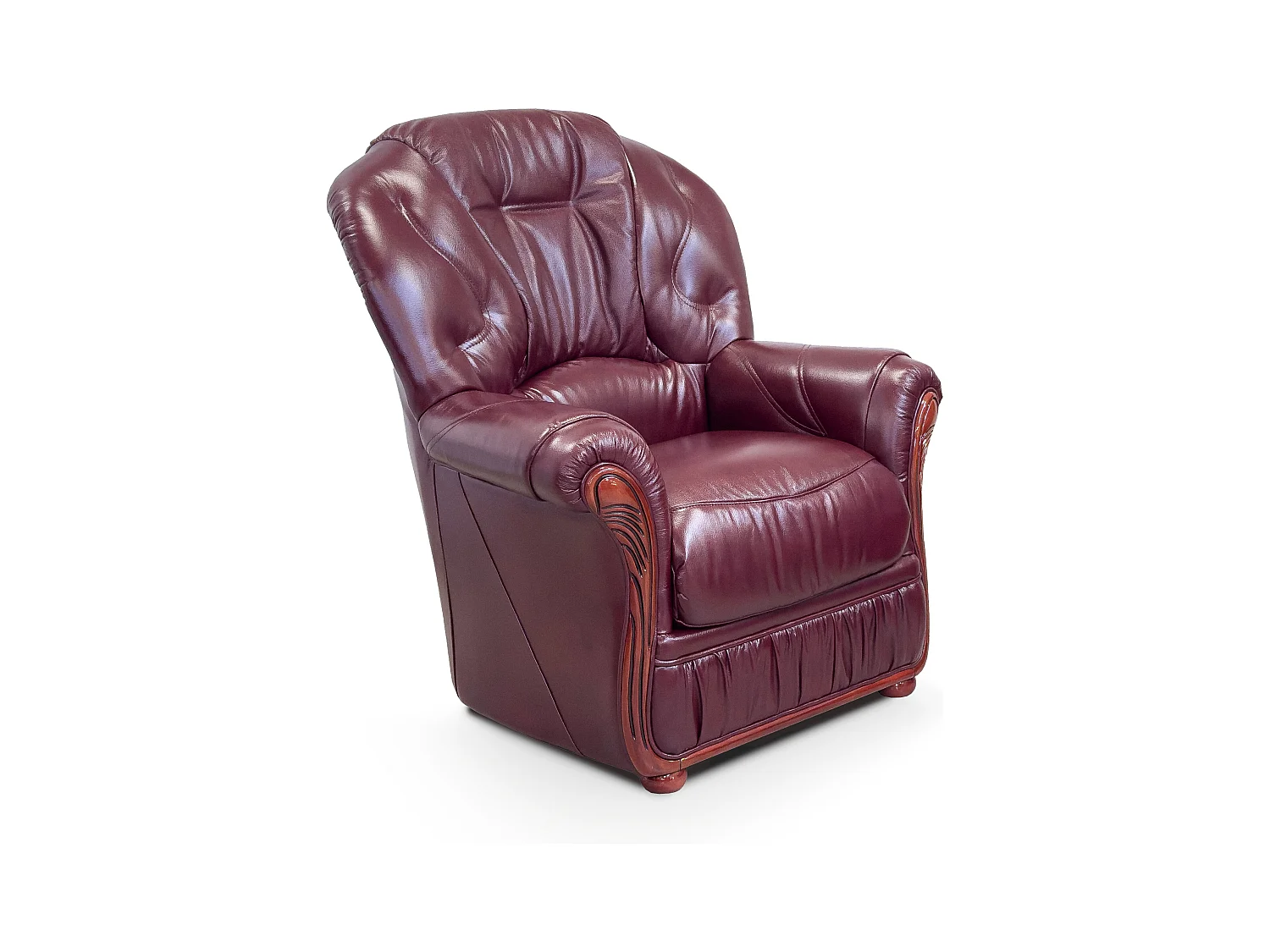 Poltrona 100% cuoio di bufalo Bordeaux - DAPHNE