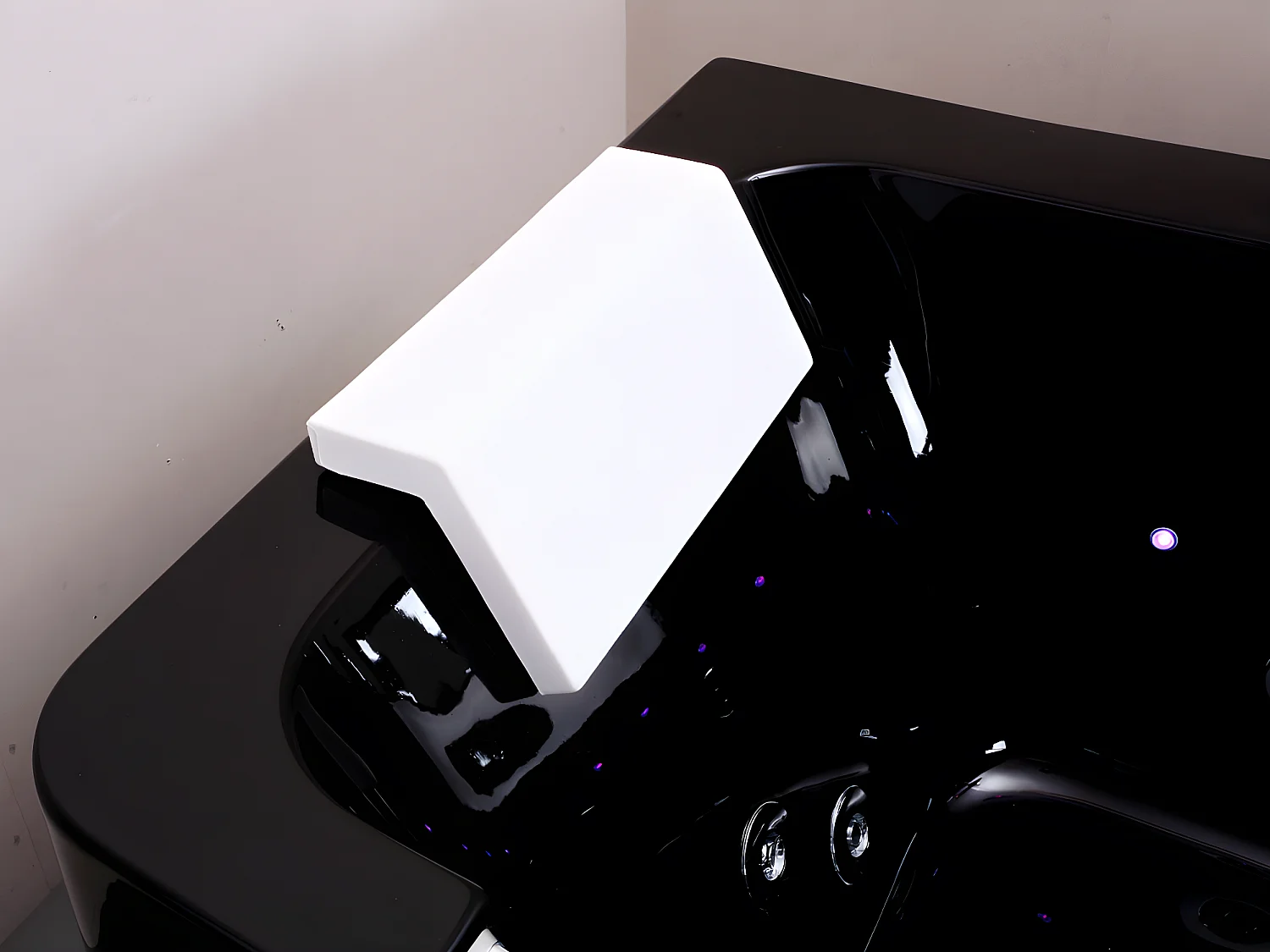 Bañera de hidromasaje acristalada con leds DYONA - 1 plaza - 260 L - 85x170x58cm - Negra