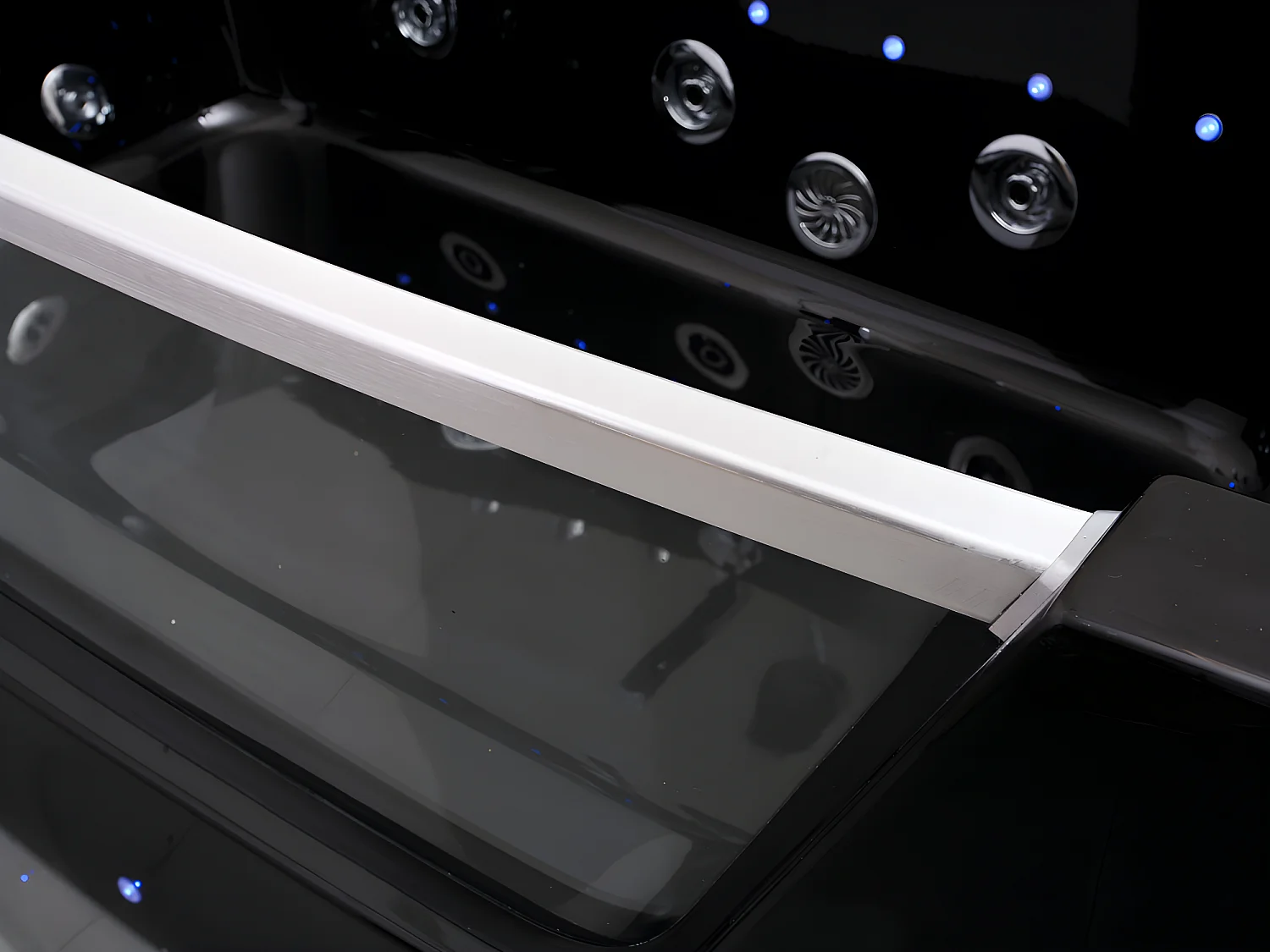 Bañera de hidromasaje acristalada con leds DYONA - 1 plaza - 260 L - 85x170x58cm - Negra