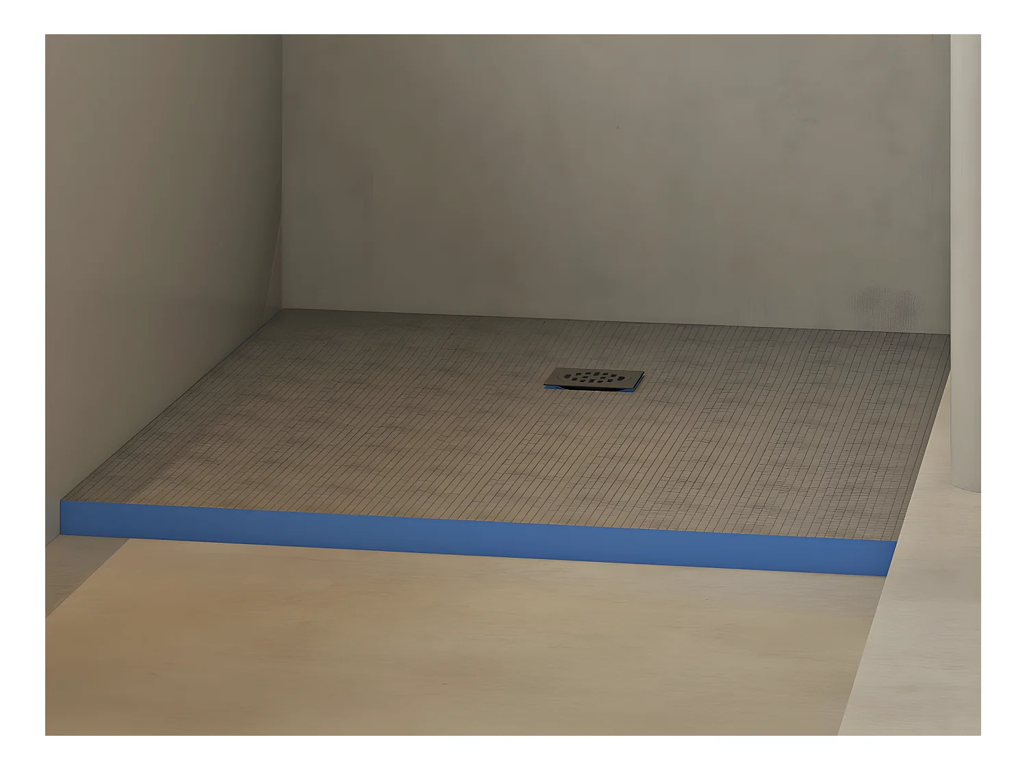 Receveur à carreler en polystyrène extrudé re-découplable avec siphon - 120 x 90 x 4 cm - DELOS