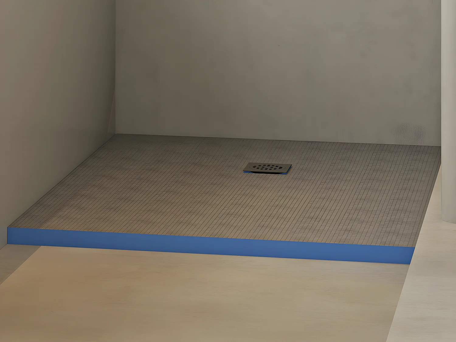 Receveur à carreler en polystyrène extrudé re-découplable avec siphon - 120 x 90 x 4 cm - DELOS