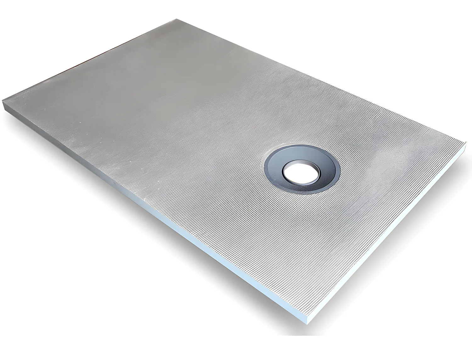 Duschtasse zum Selbstgestalten - nachschneidbar - extrudiertes Polystyrol - mit Siphon - 140 x 90 x 4 cm - DELOS