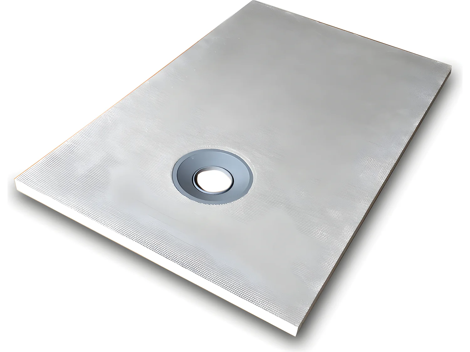 Duschtasse zum Selbstgestalten - nachschneidbar - extrudiertes Polystyrol - mit Siphon - 140 x 90 x 4 cm - DELOS