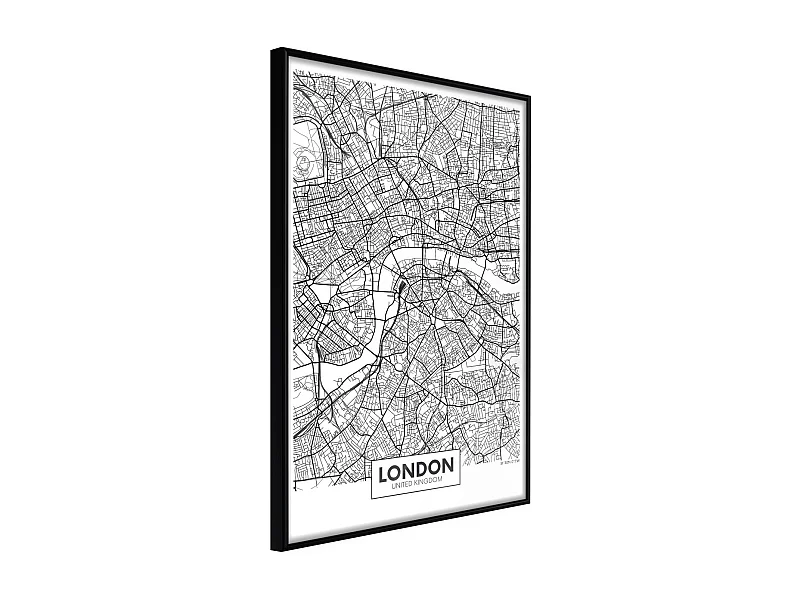 Affiche Murale Encadrée "City Map London" 40 x 60 cm Noir