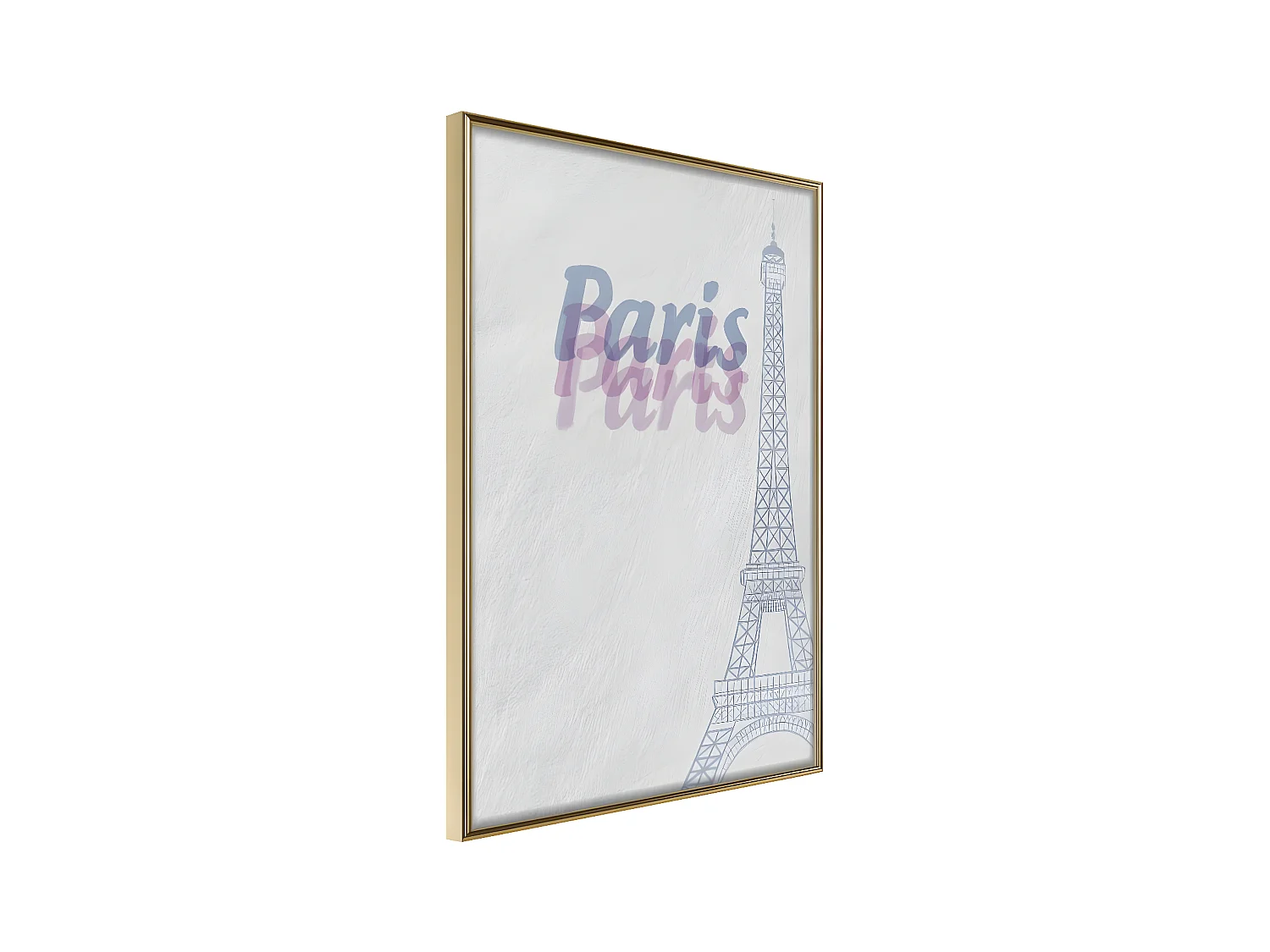 Affiche Murale Encadrée "Pastel Paris" 21 x 30 cm Or