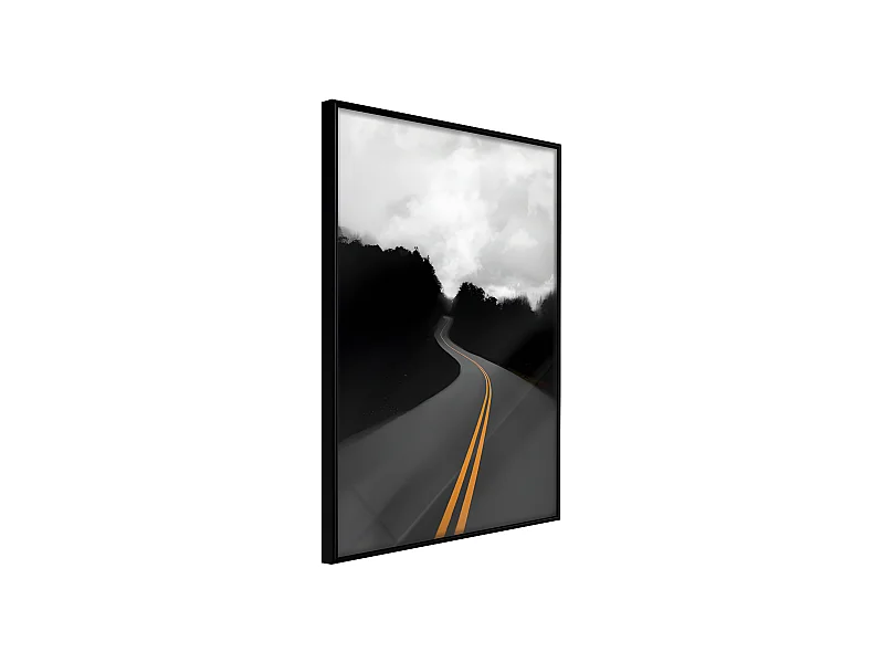 Affiche Murale Encadrée "Road Into the Unknown" 30 x 42 cm Noir