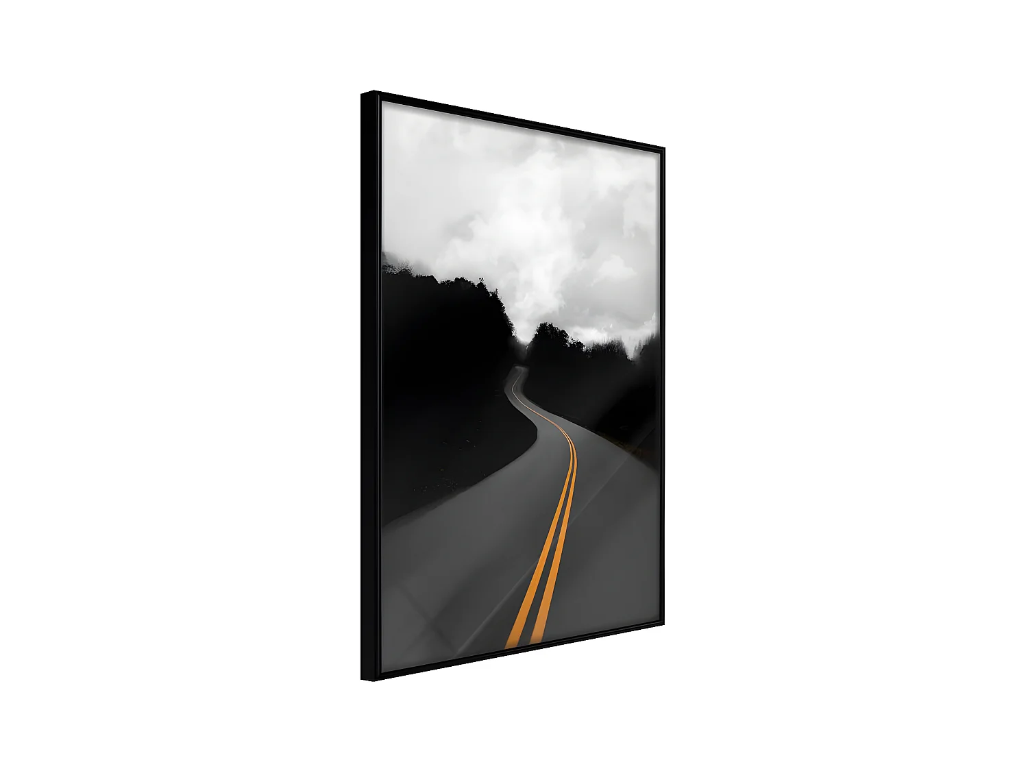Affiche Murale Encadrée "Road Into the Unknown" 30 x 42 cm Noir