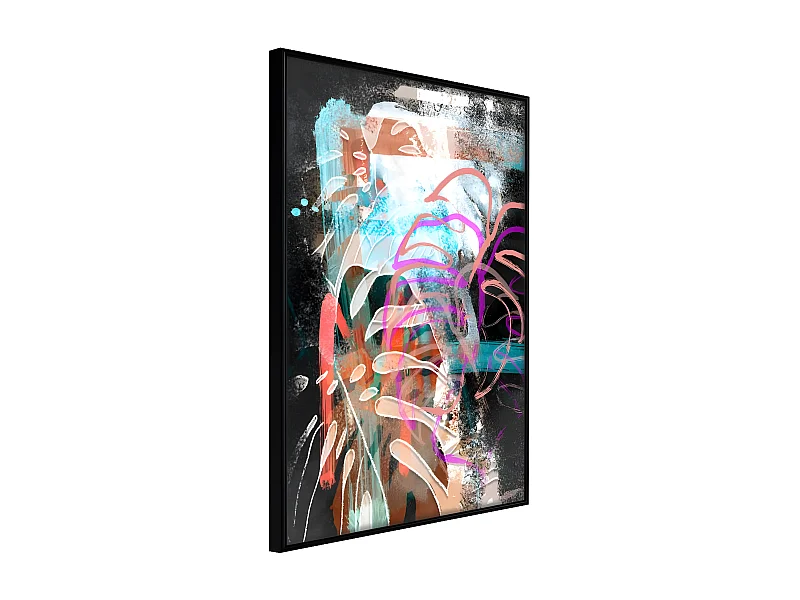 Affiche Murale Encadrée "Disco Leaves" 21 x 30 cm Noir