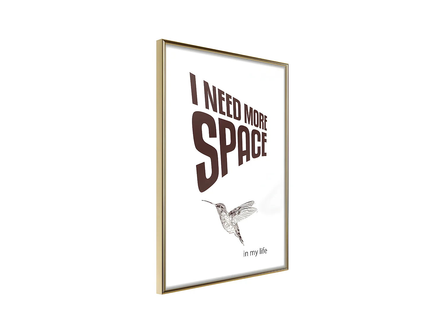 Affiche Murale Encadrée "More Space Needed" 21 x 30 cm Or