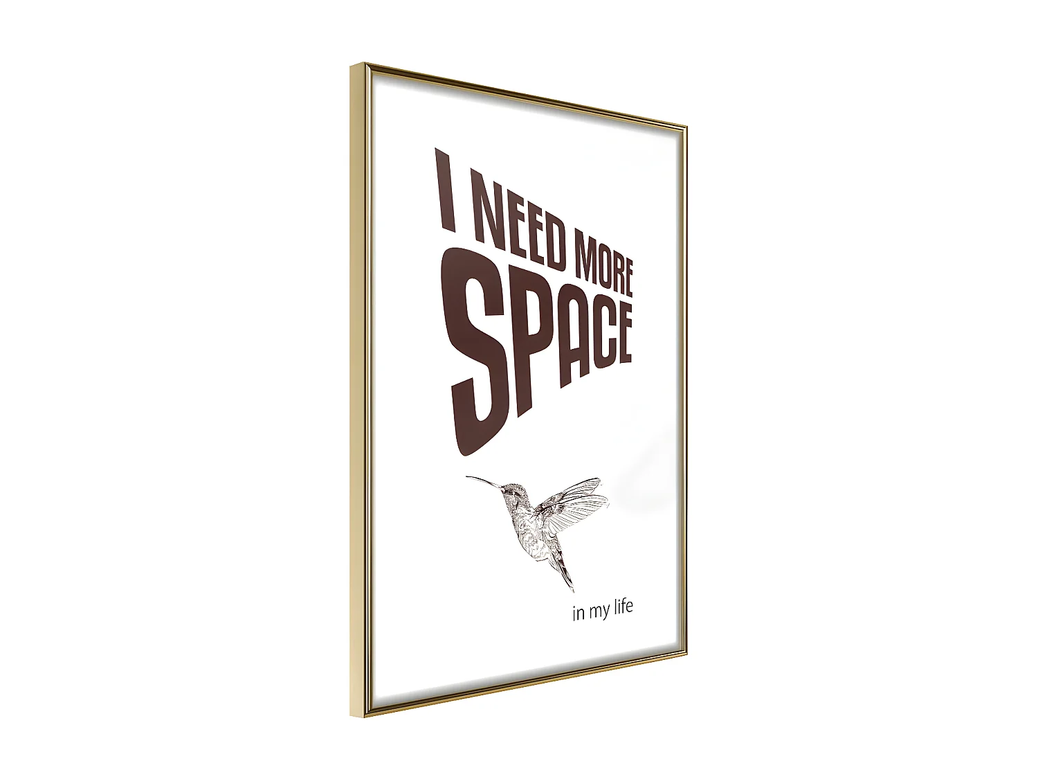 Affiche Murale Encadrée "More Space Needed" 21 x 30 cm Or