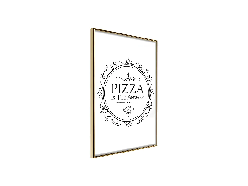 Affiche Murale Encadrée "Pizza" 40 x 60 cm Or