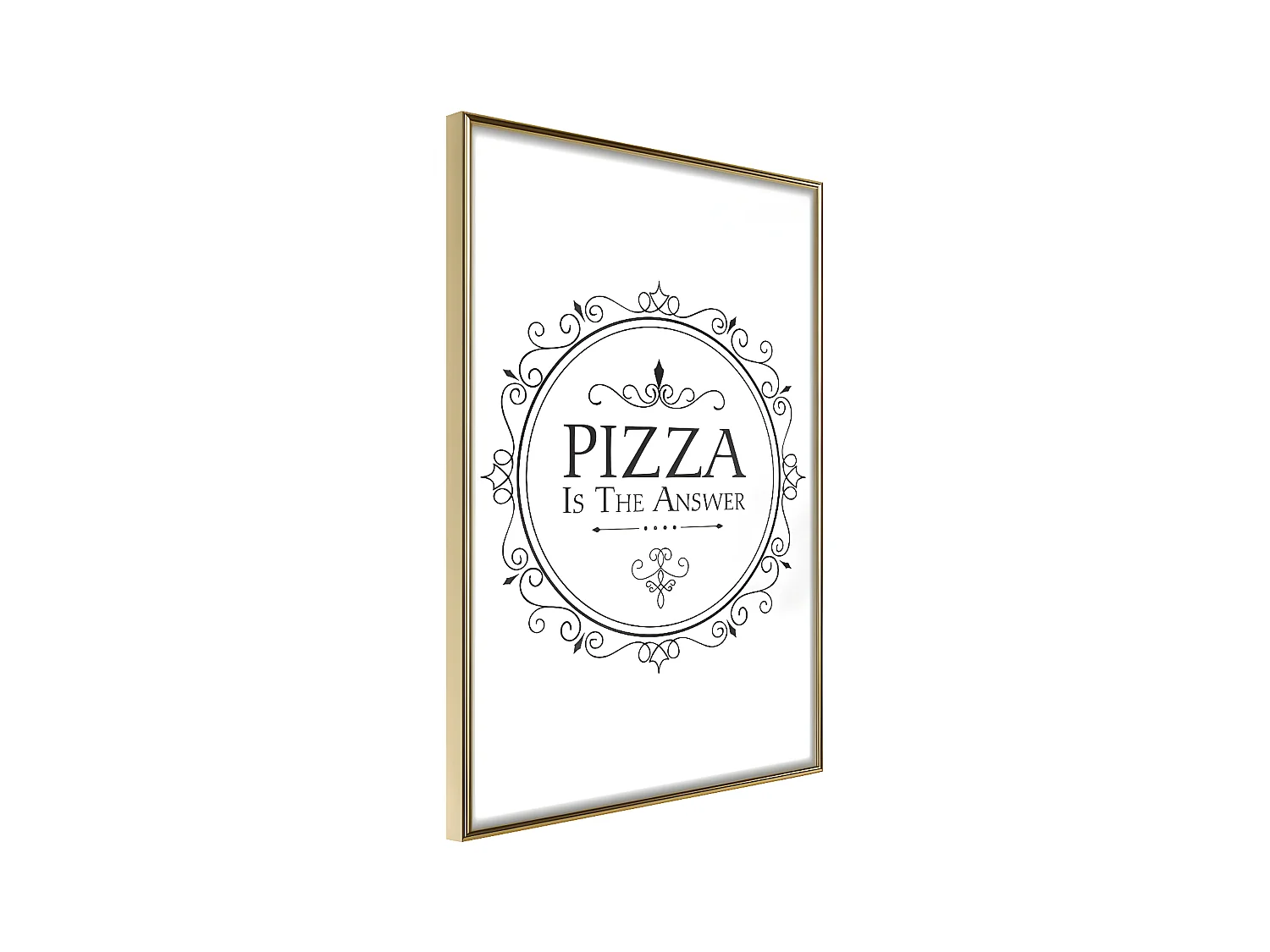 Affiche Murale Encadrée "Pizza" 40 x 60 cm Or