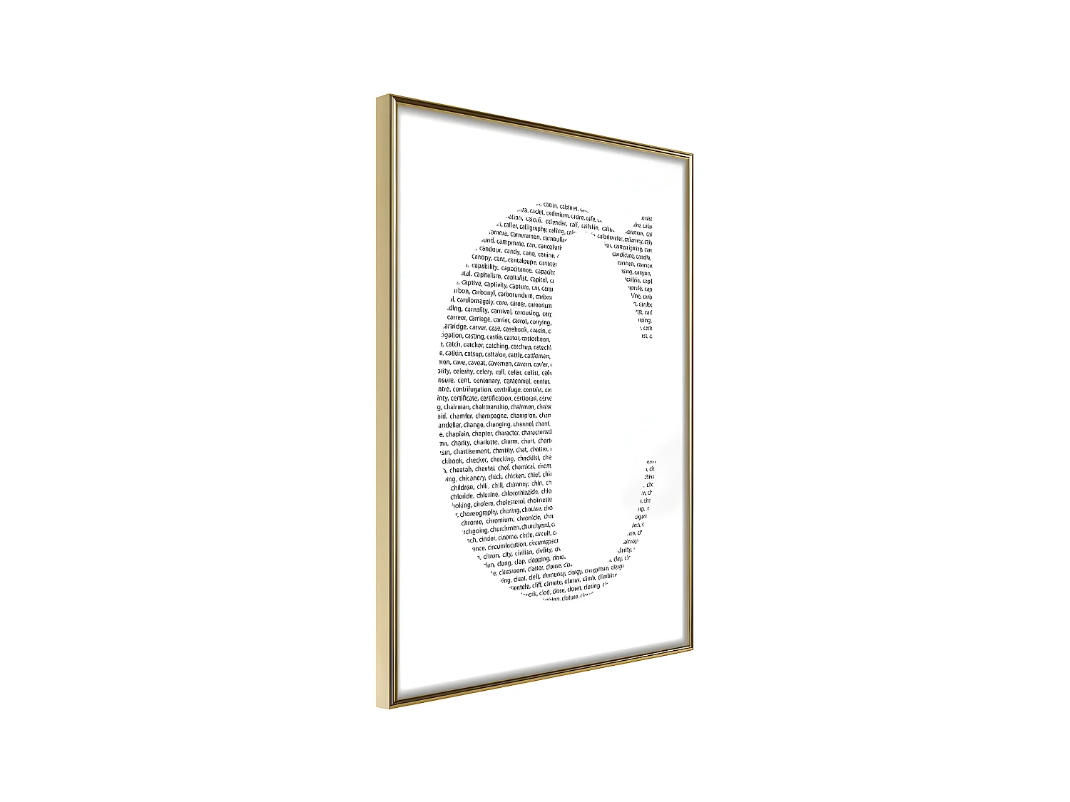 Affiche Murale Encadrée "Capital C" 30 x 42 cm Or