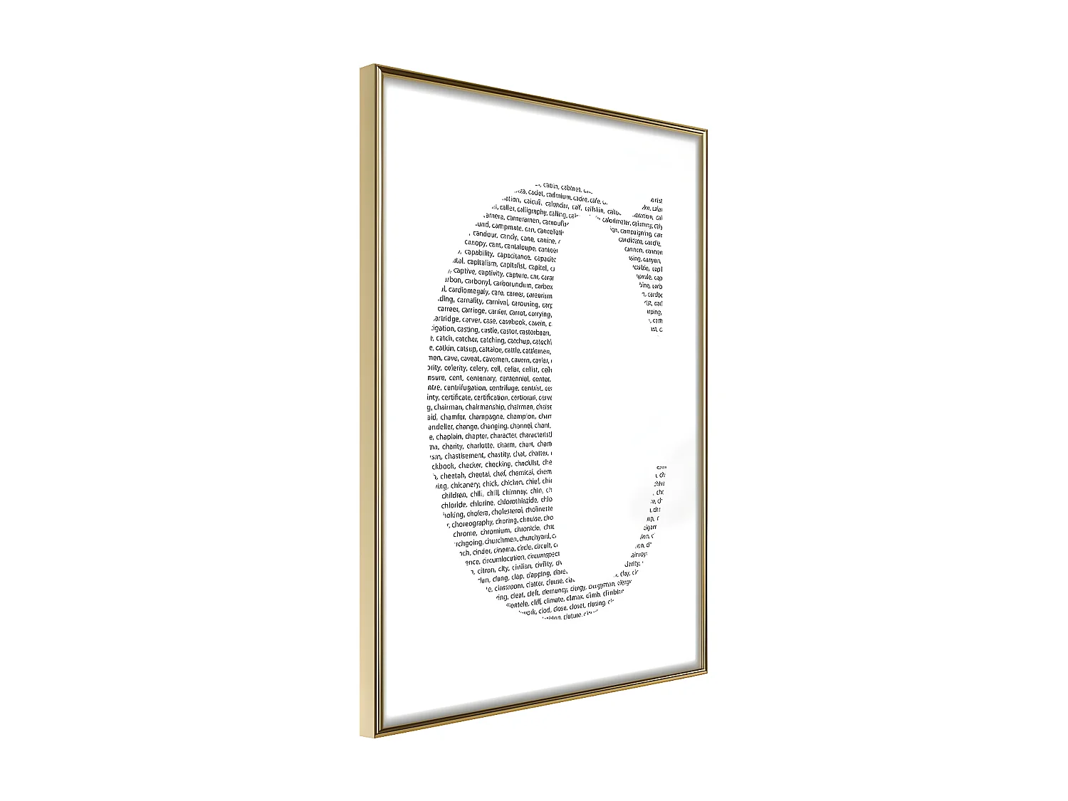 Affiche Murale Encadrée "Capital C" 30 x 42 cm Or