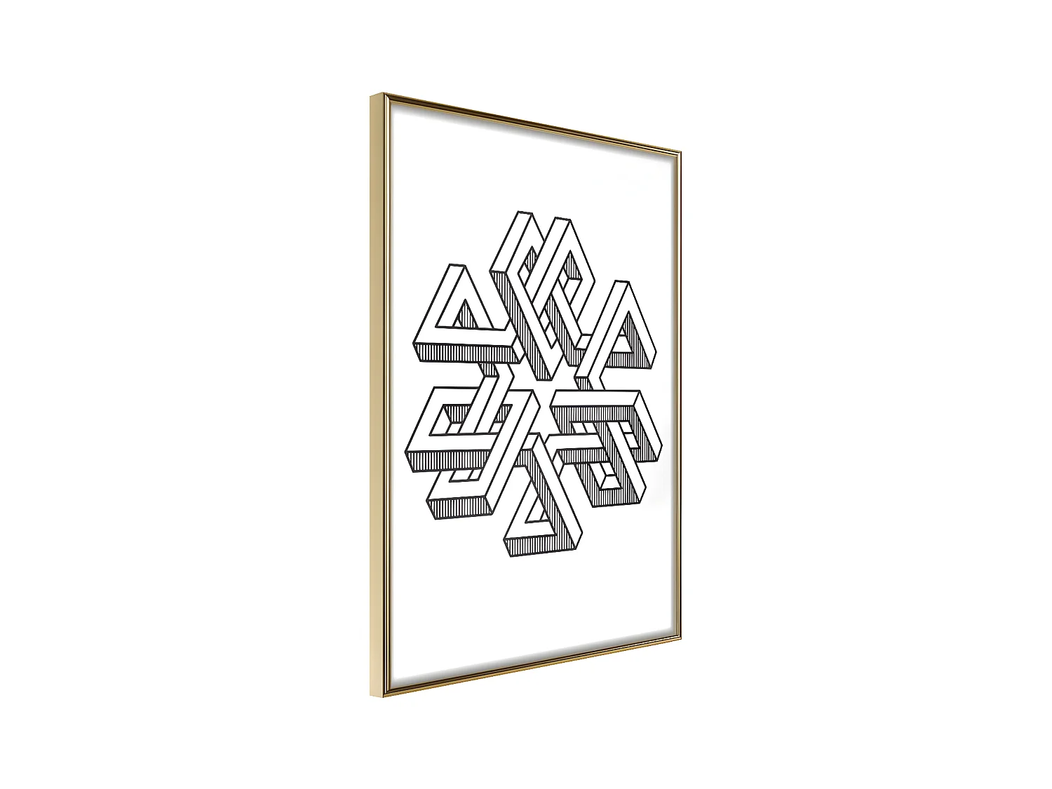 Affiche Murale Encadrée "Impossible Object" 30 x 42 cm Or