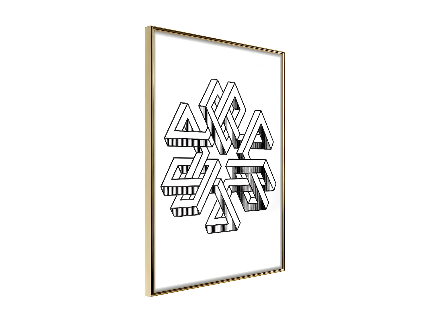 Affiche Murale Encadrée "Impossible Object" 30 x 42 cm Or