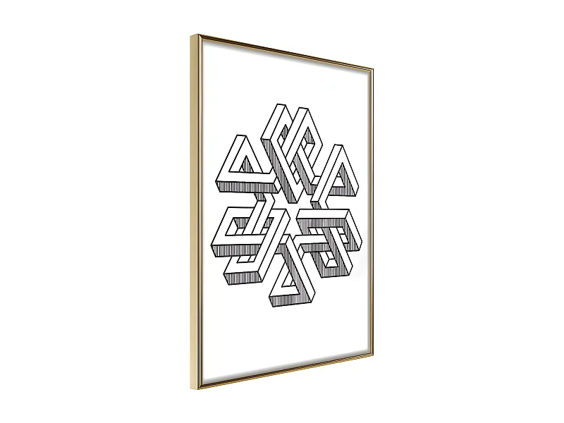 Affiche Murale Encadrée "Impossible Object" 30 x 42 cm Or