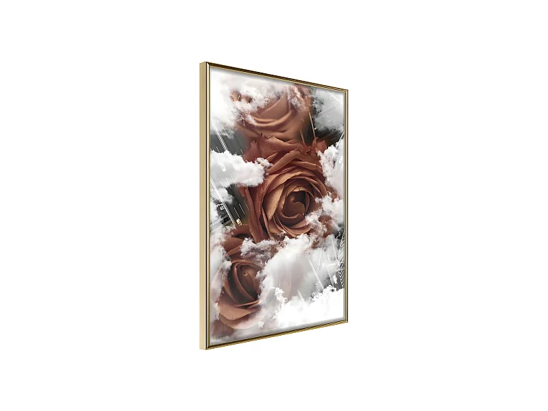 Affiche Murale Encadrée "Heavenly Roses" 30 x 42 cm Or