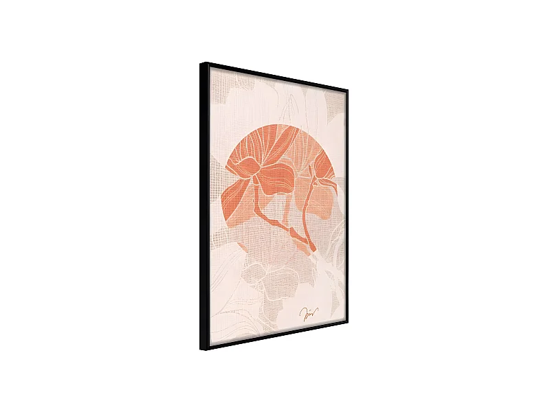 Affiche Murale Encadrée "Flowers on Fabric" 40 x 60 cm Noir