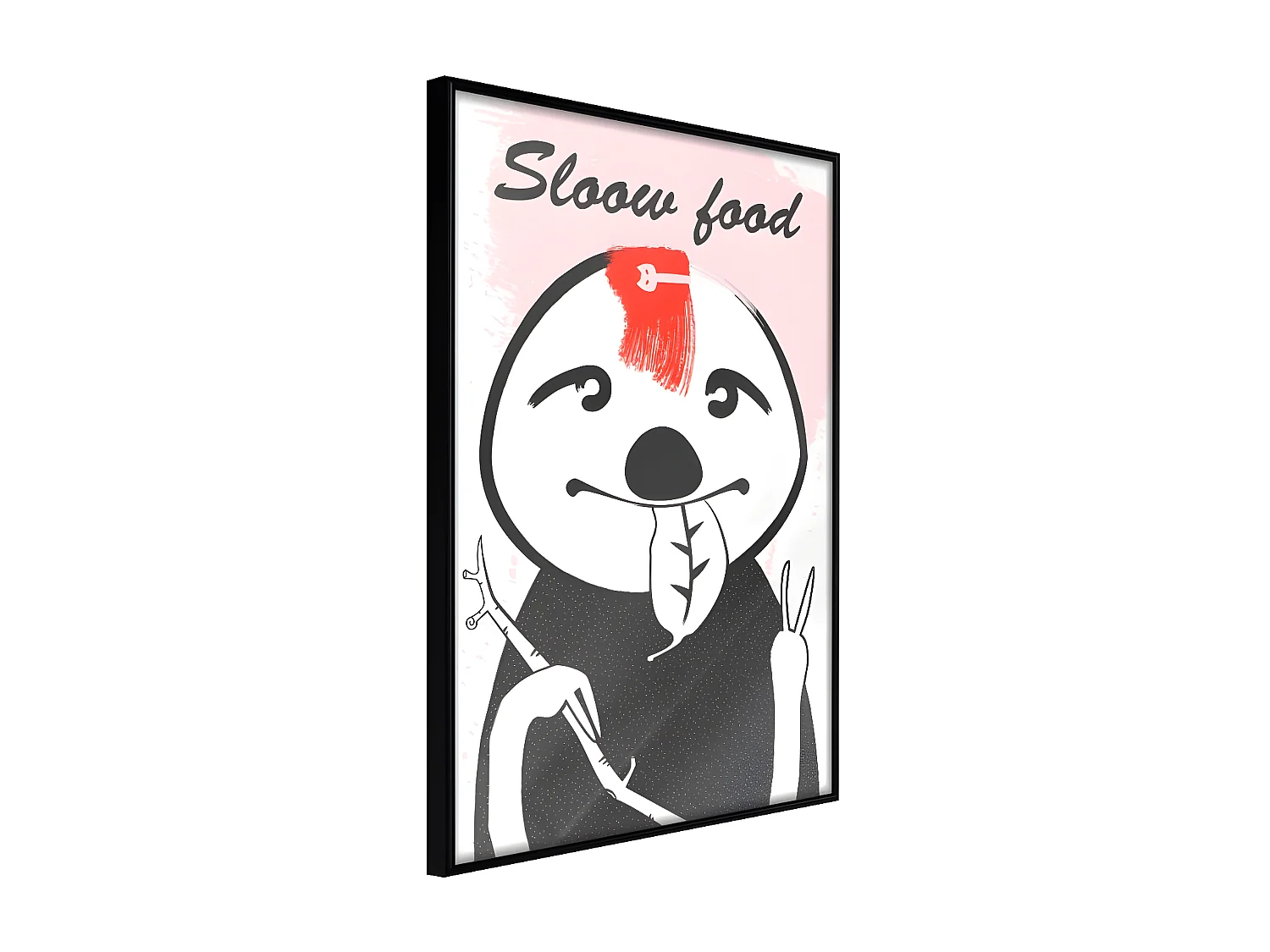 Affiche Murale Encadrée "Sloth's Favourite Food " 30 x 42 cm Noir
