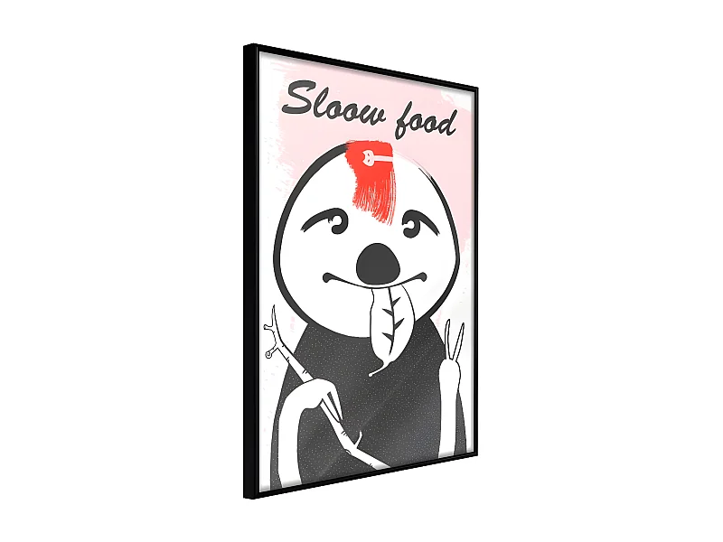 Affiche Murale Encadrée "Sloth's Favourite Food " 30 x 42 cm Noir