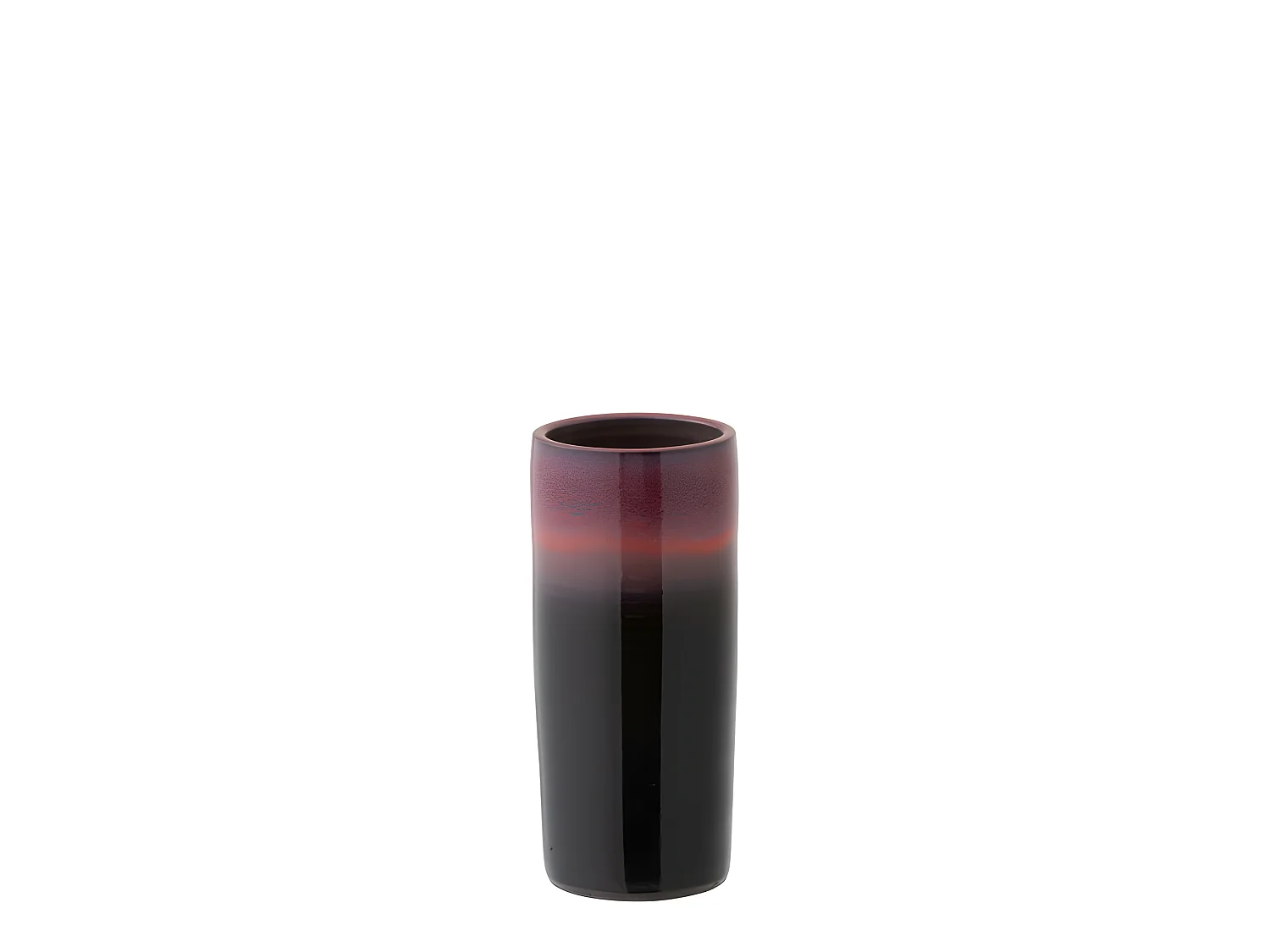Vase Design "Bord Céramique" 35cm Rouge & Noir