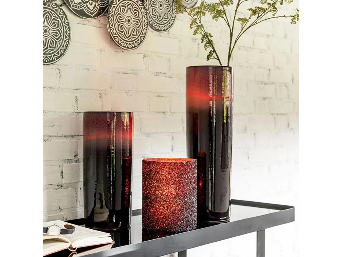 Vaso in ceramica nera 15.5x15.5x35 cm