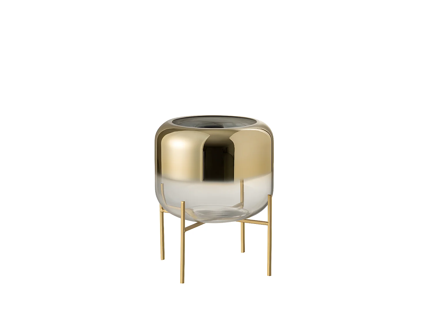 Vaso in vetro oro 23x23x23 cm