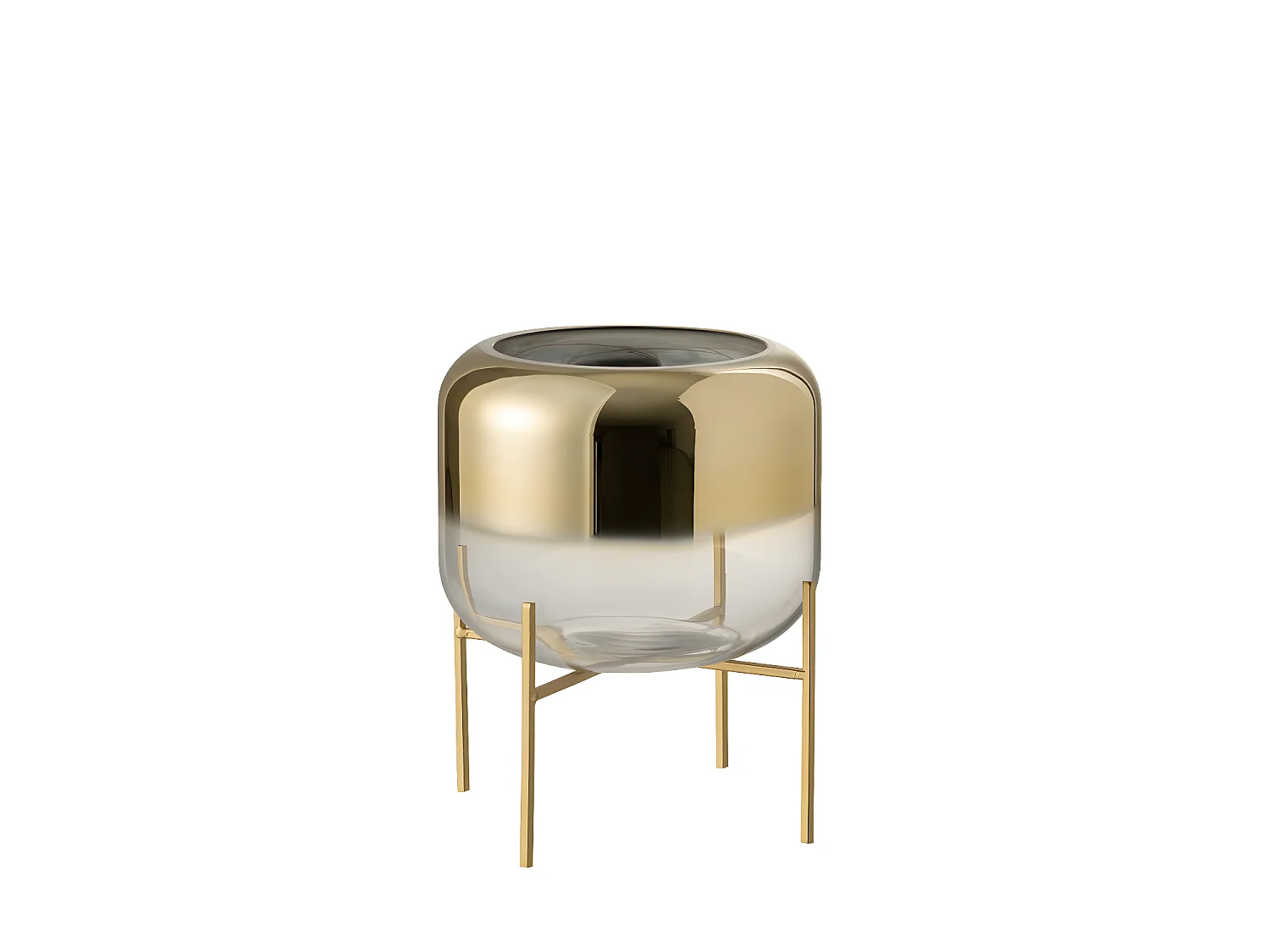 Vaso in vetro oro 23x23x23 cm