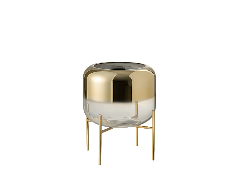 Vaso in vetro oro 23x23x23 cm