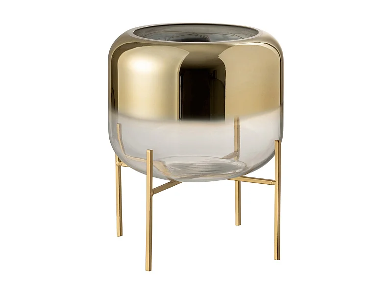 Vaso in vetro oro 23x23x23 cm