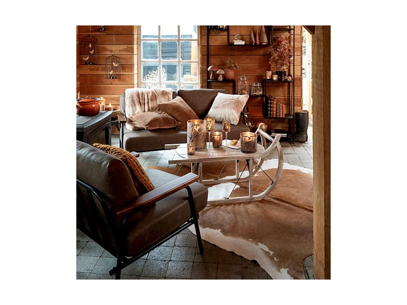 Jarrón de cerámica naranja oxidado de 25x25 cm