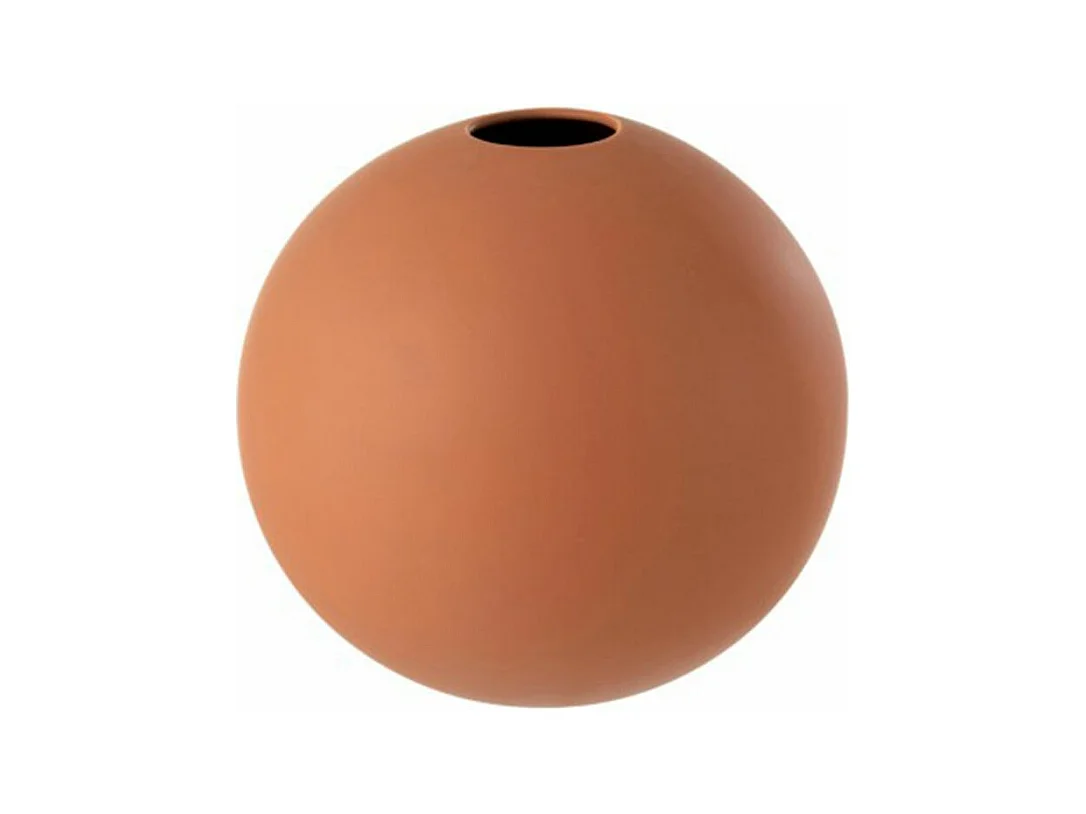 Vase Design "Boule Céramique" 25cm Rouille