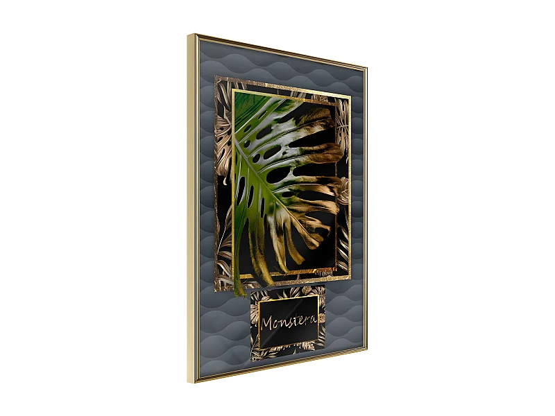 Affiche Murale Encadrée "Monstera in the Frame" 40 x 60 cm Or